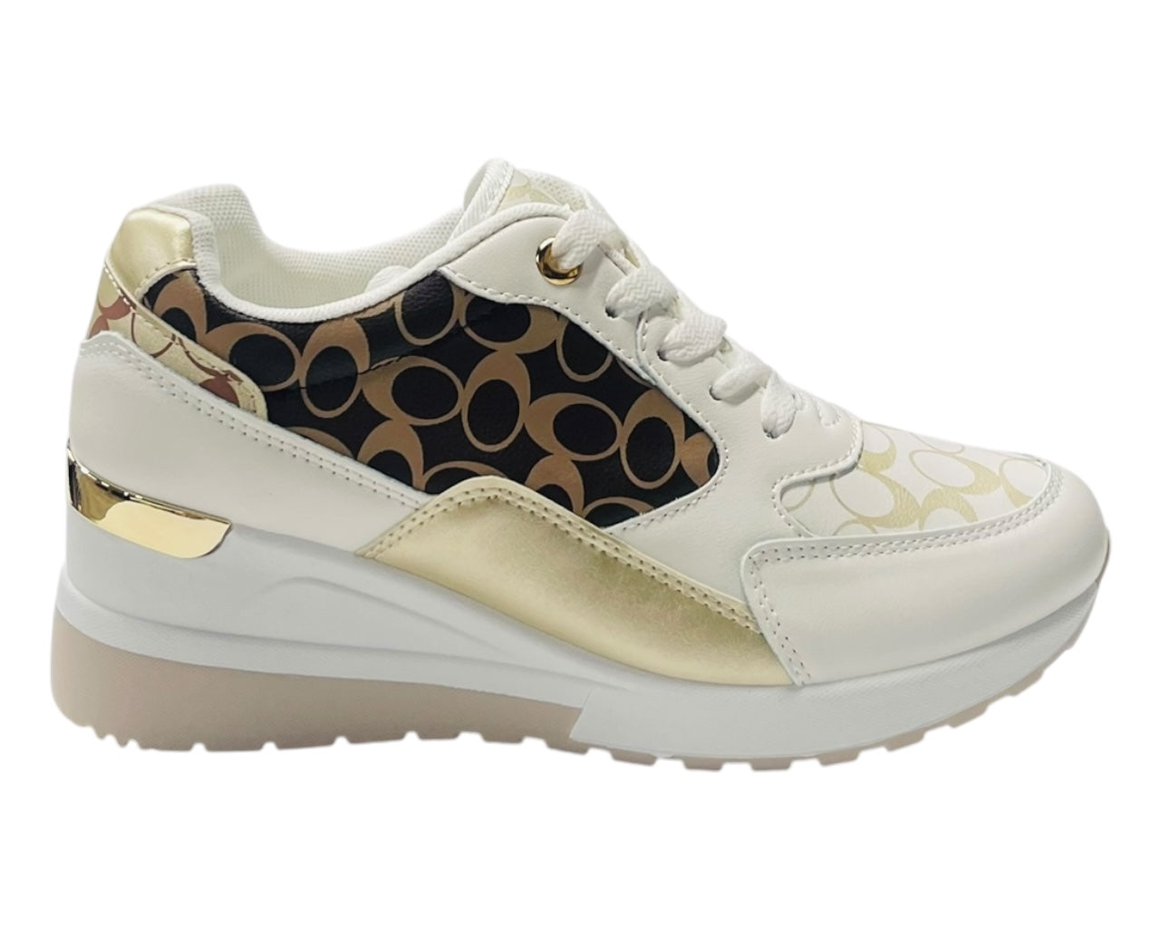 Chunky Sole Lace Up Wedge Trainers