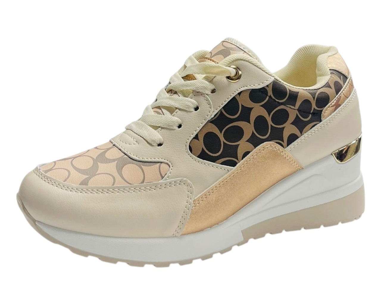 Chunky Sole Lace Up Wedge Trainers