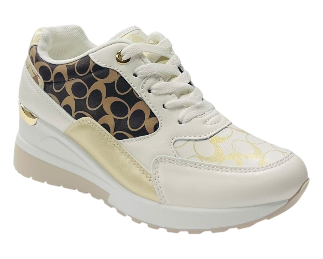 Chunky Sole Lace Up Wedge Trainers