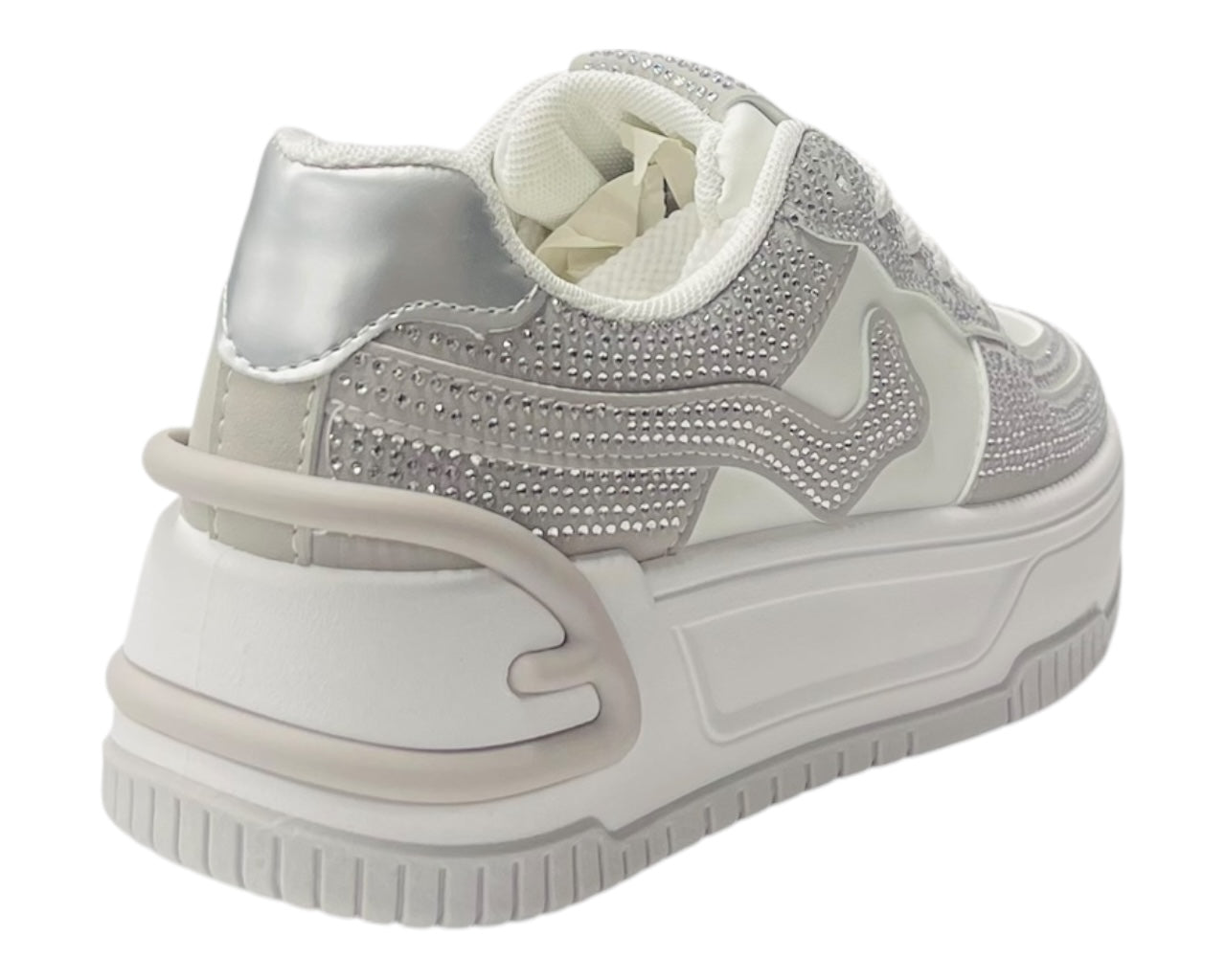 Platform Rhinestone Lace Up Trainers