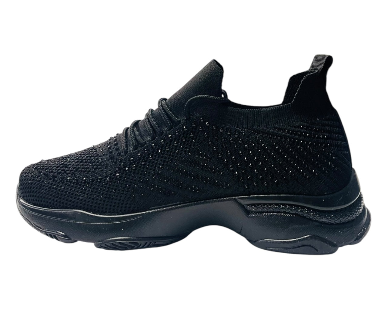 Diamante Socks Lace Up Trainers