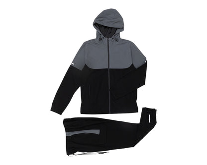 Colour Block Cargo Pant Hooded Tech Tracksuit