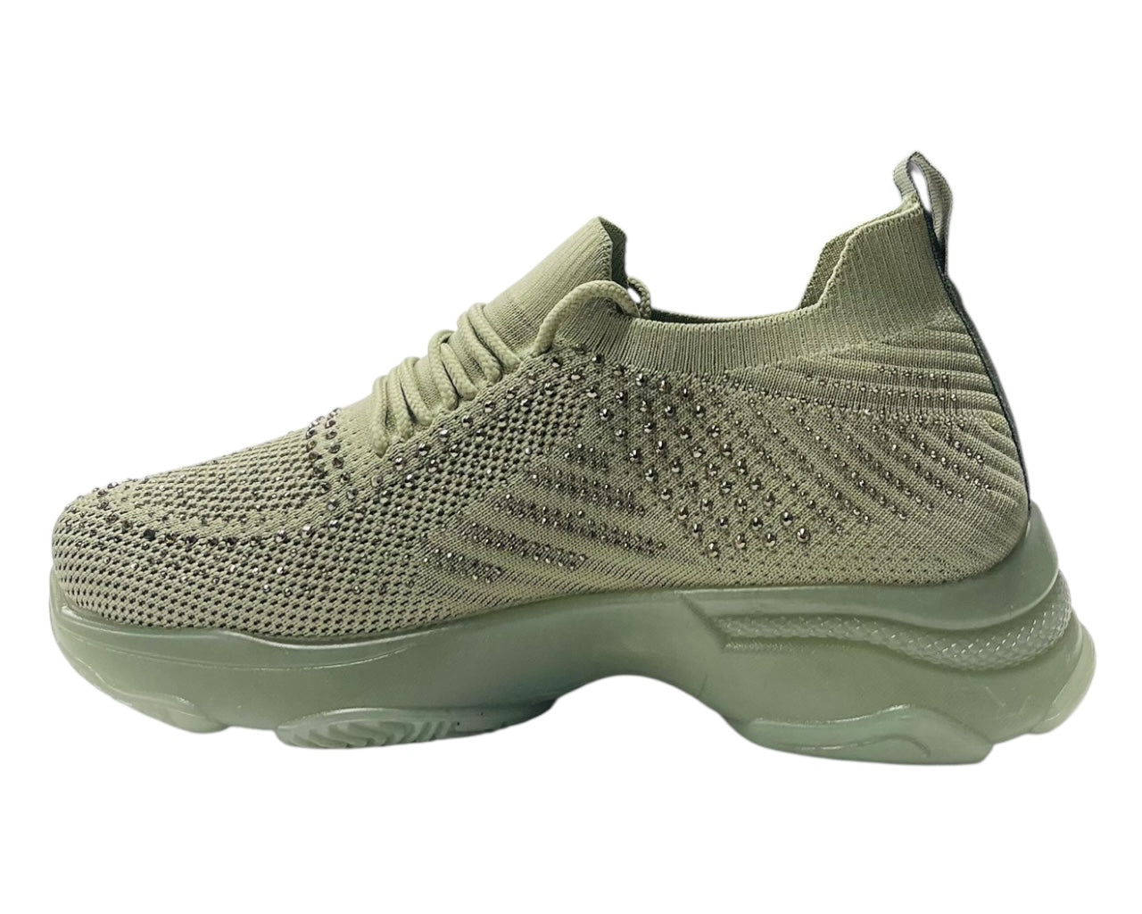 Diamante Socks Lace Up Trainers