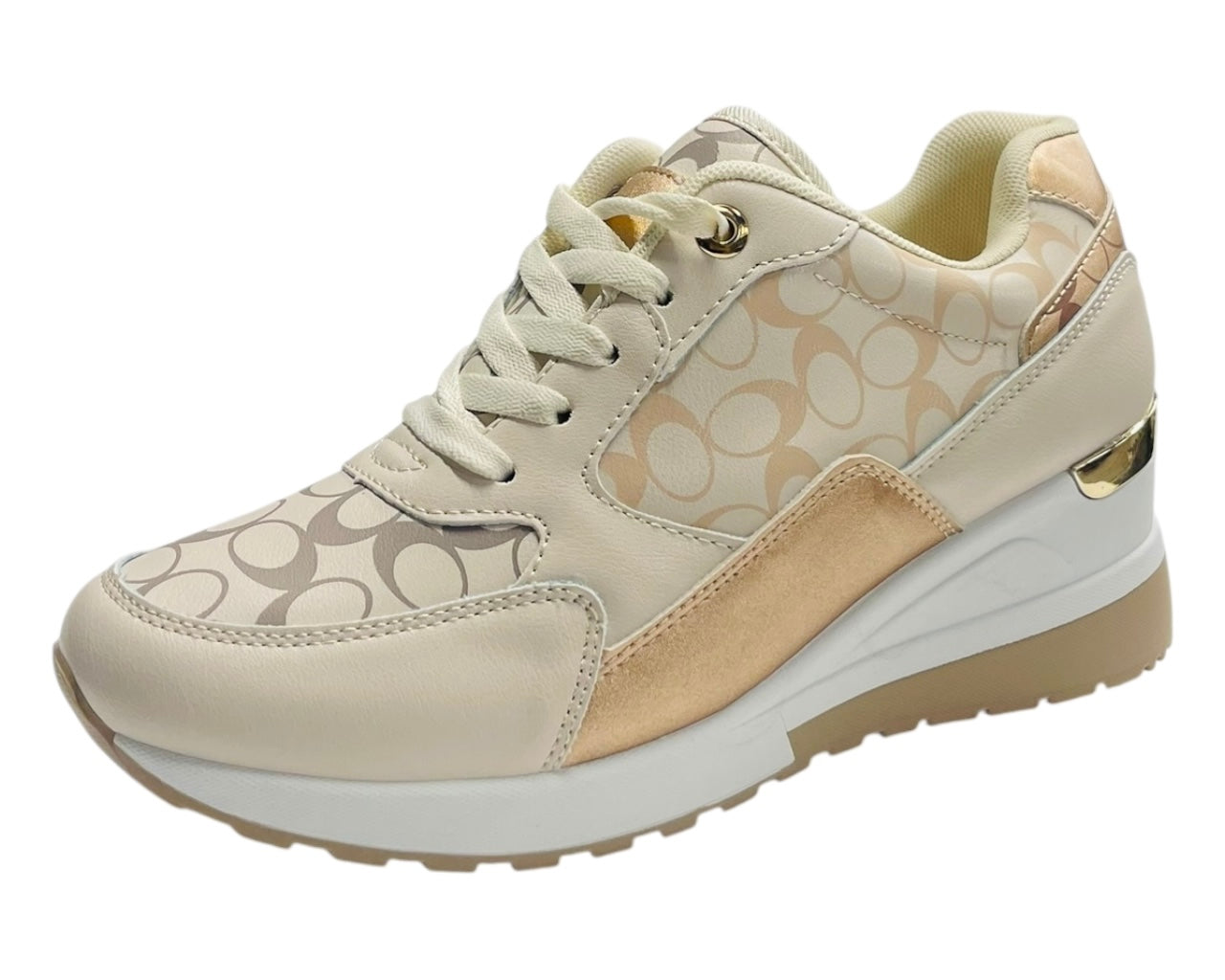 Chunky Sole Lace Up Wedge Trainers