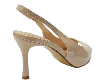 Slingback Peep Toe Stiletto Heels