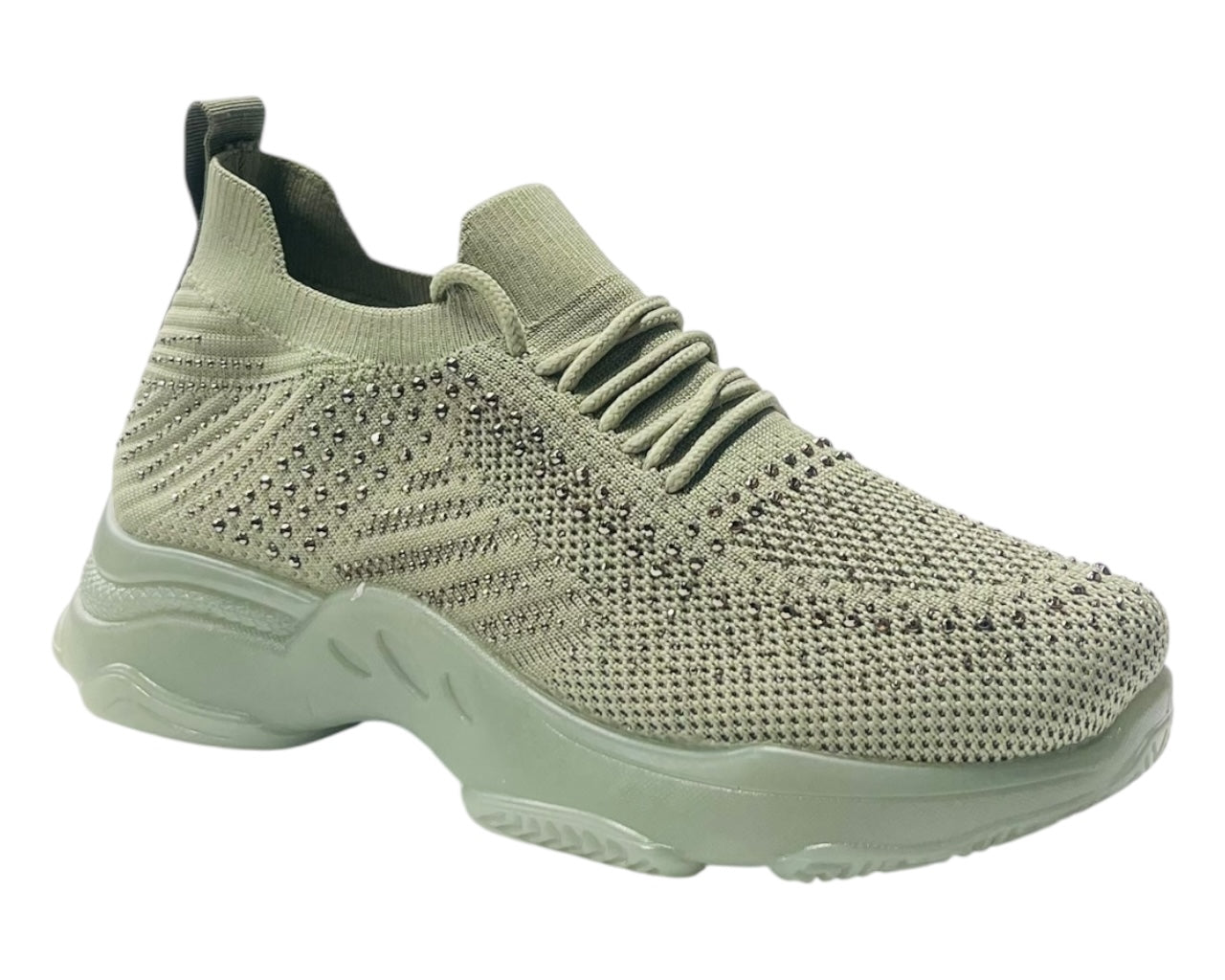 Diamante Socks Lace Up Trainers