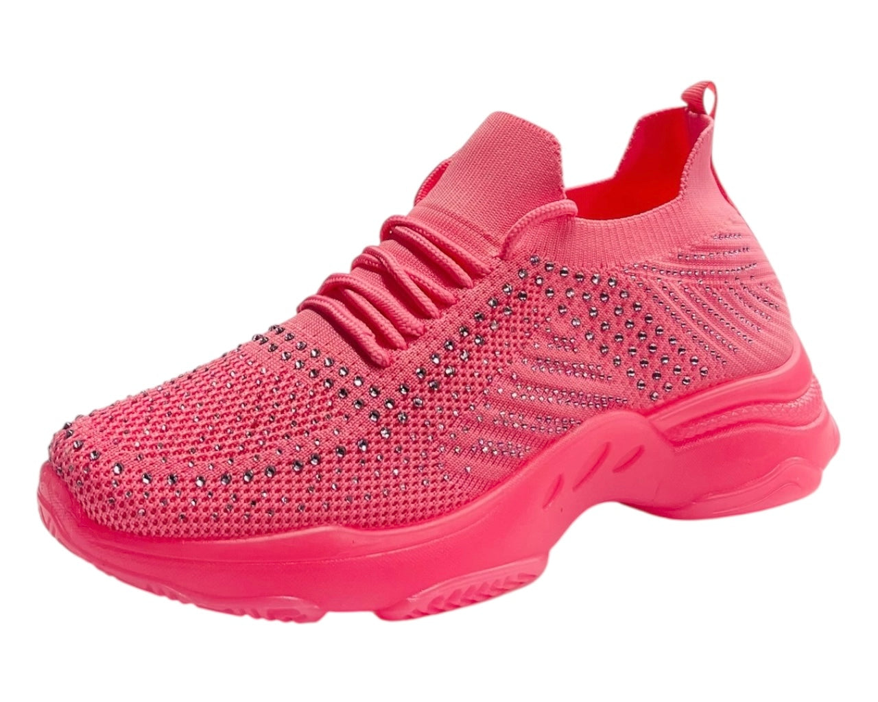 Diamante Socks Lace Up Trainers