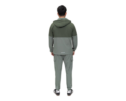 Colour Block Cargo Pant Hooded Tech Tracksuit
