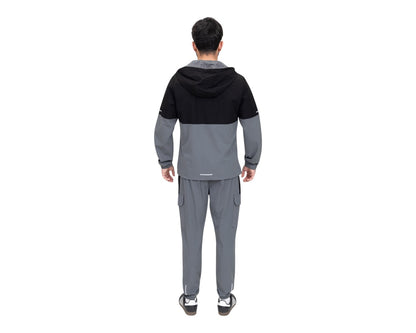 Colour Block Cargo Pant Hooded Tech Tracksuit
