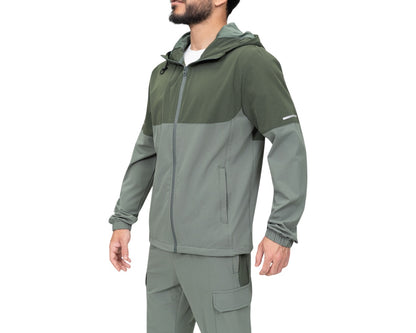 Colour Block Cargo Pant Hooded Tech Tracksuit