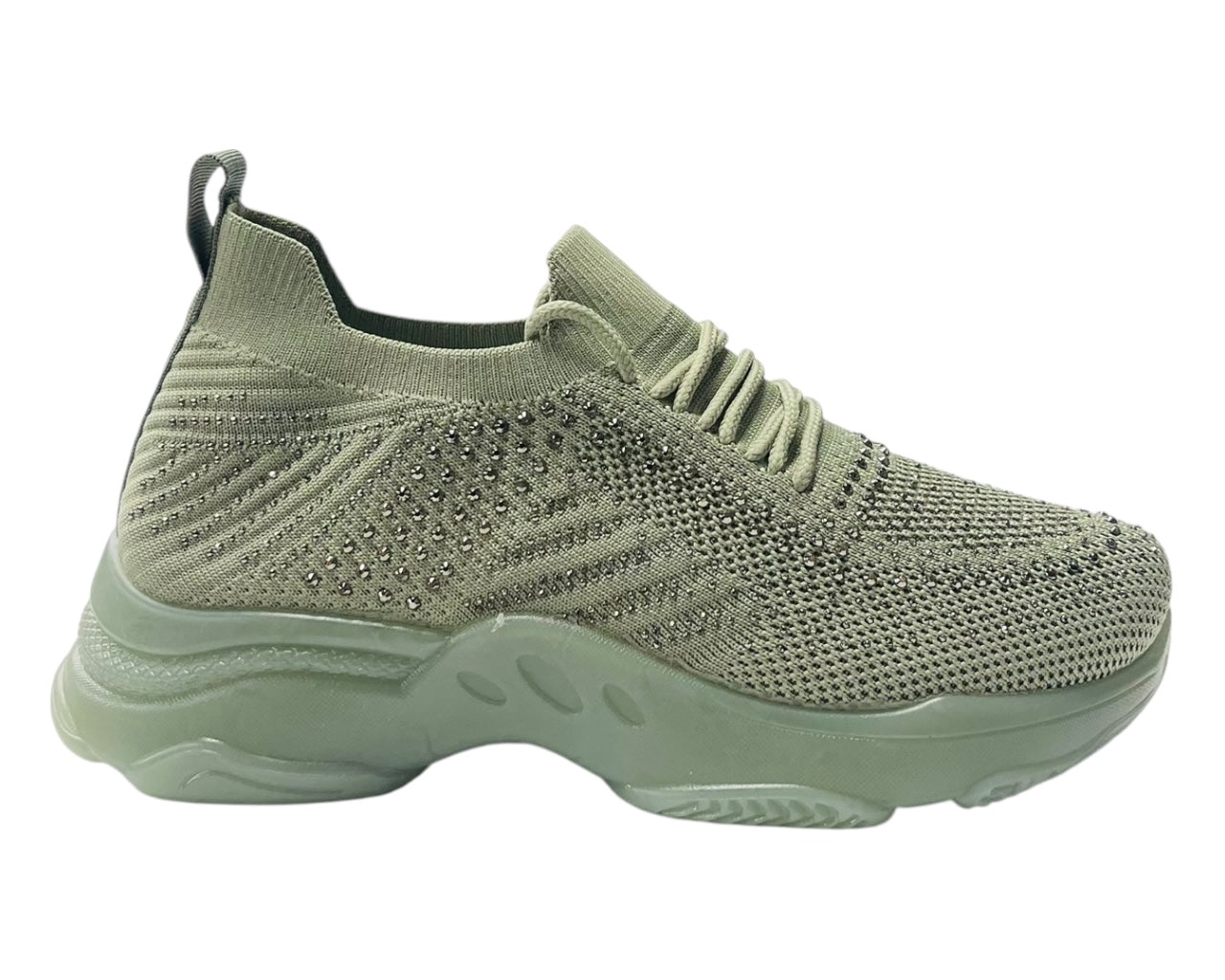 Diamante Socks Lace Up Trainers