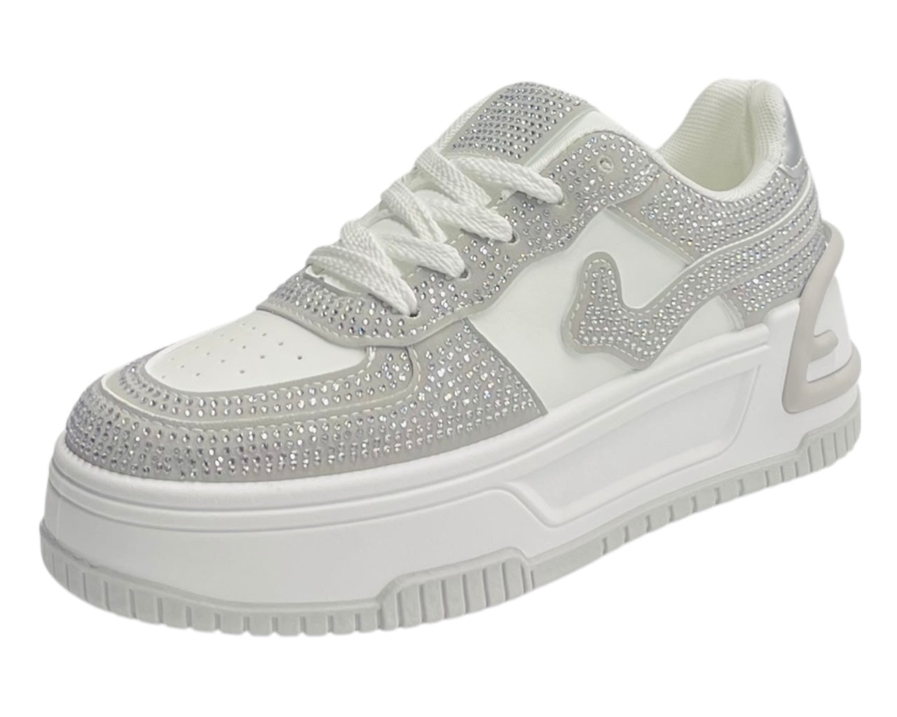 Platform Rhinestone Lace Up Trainers