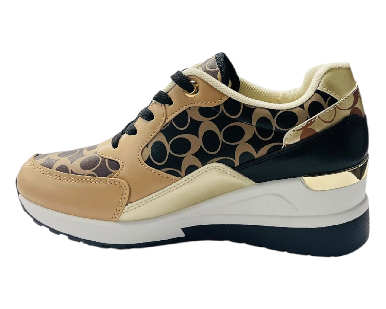 Chunky Sole Lace Up Wedge Trainers