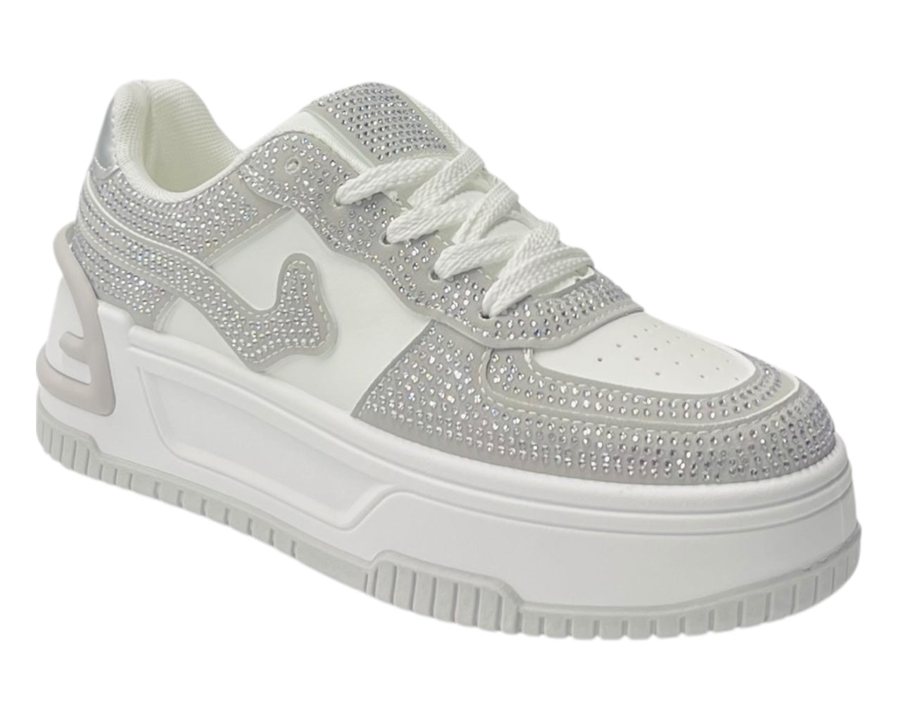 Platform Rhinestone Lace Up Trainers
