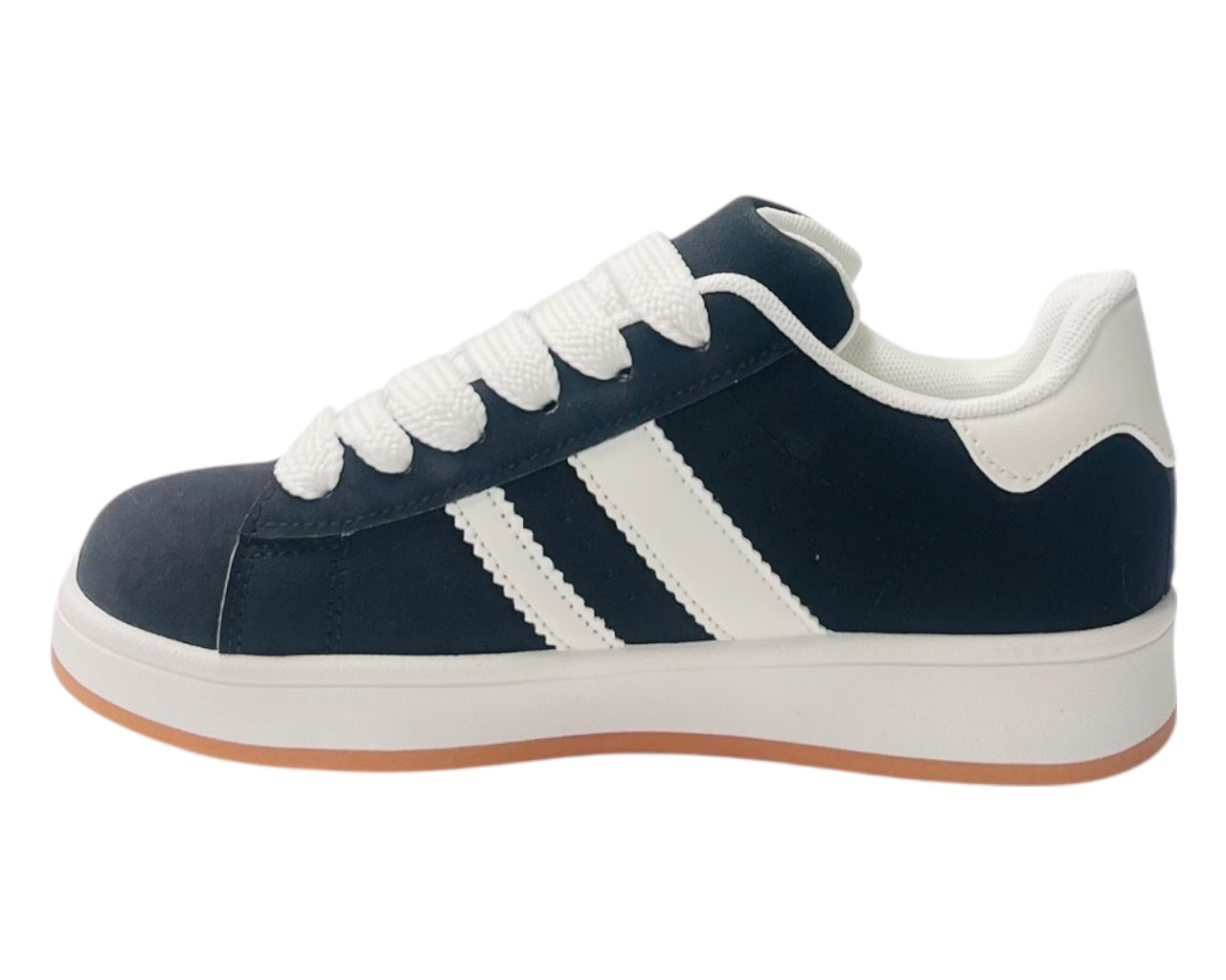 Faux Leather Sports Lace Up Trainers