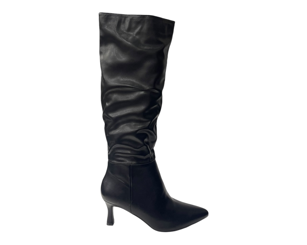 Faux Leather Knee High Zip Boots