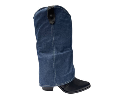 Embroidered 2 In 1 Cowboy Calf Length Boots