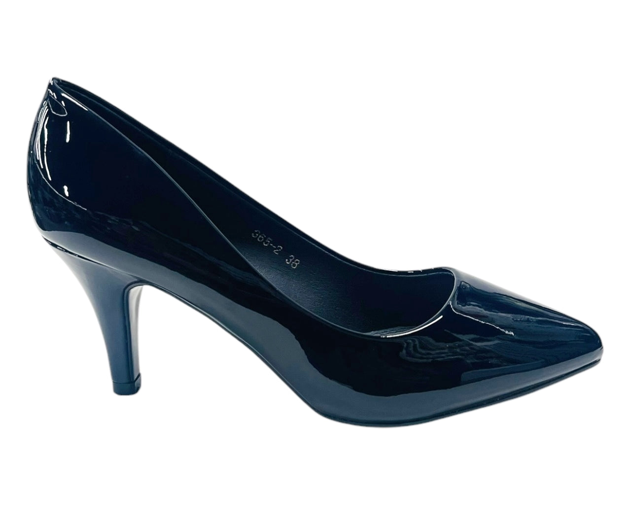 Faux Patent Leather Stiletto Heel Court Shoes