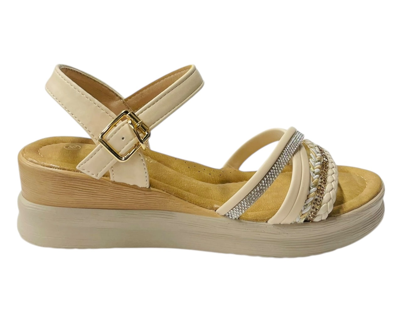 Lightweight Diamante Padded Insole Wedge Sandals