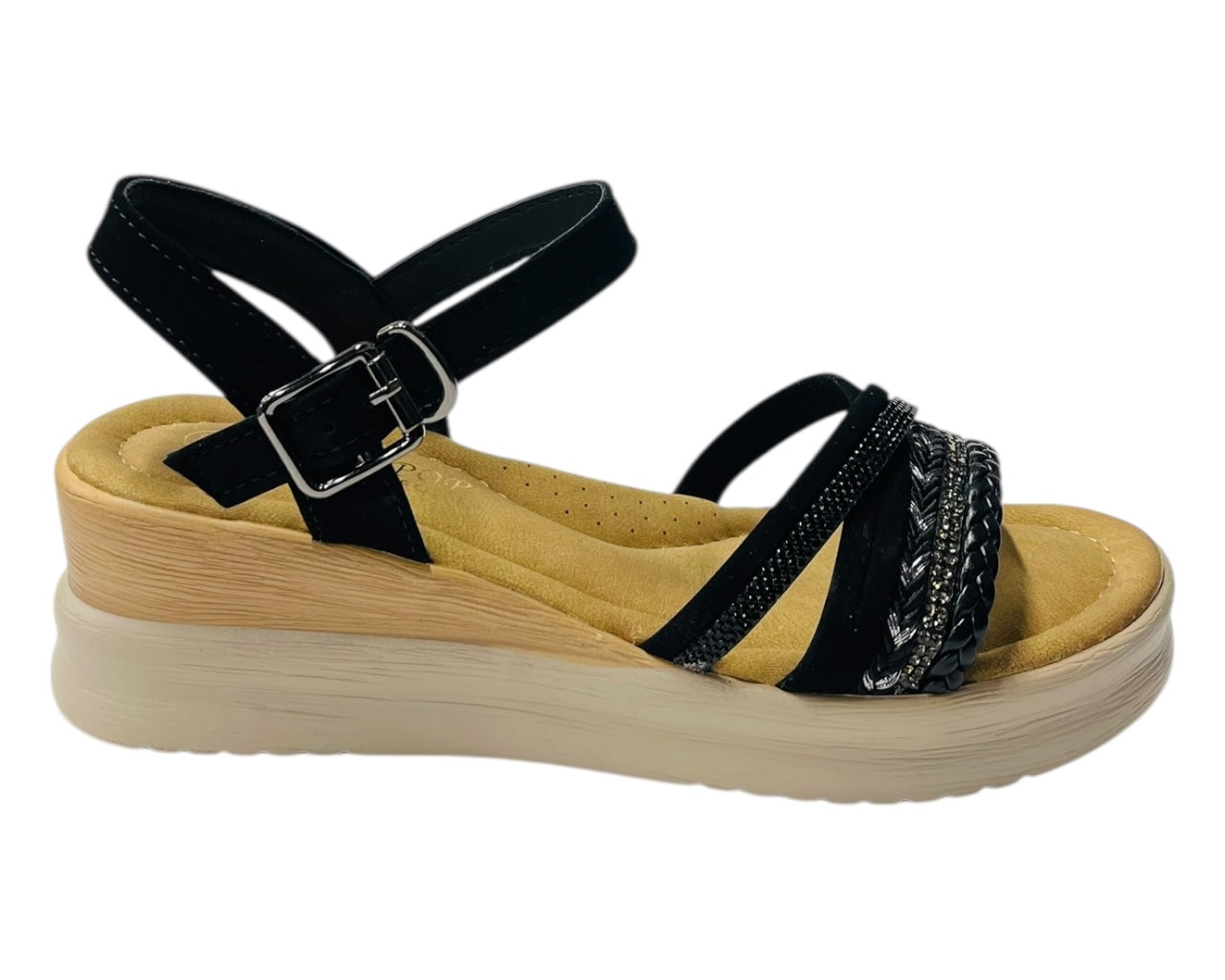 Lightweight Diamante Padded Insole Wedge Sandals