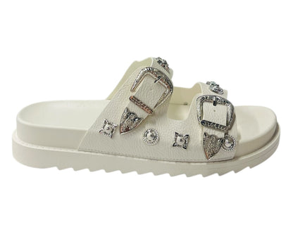 Double Strap Buckle Flat Sole Sandals