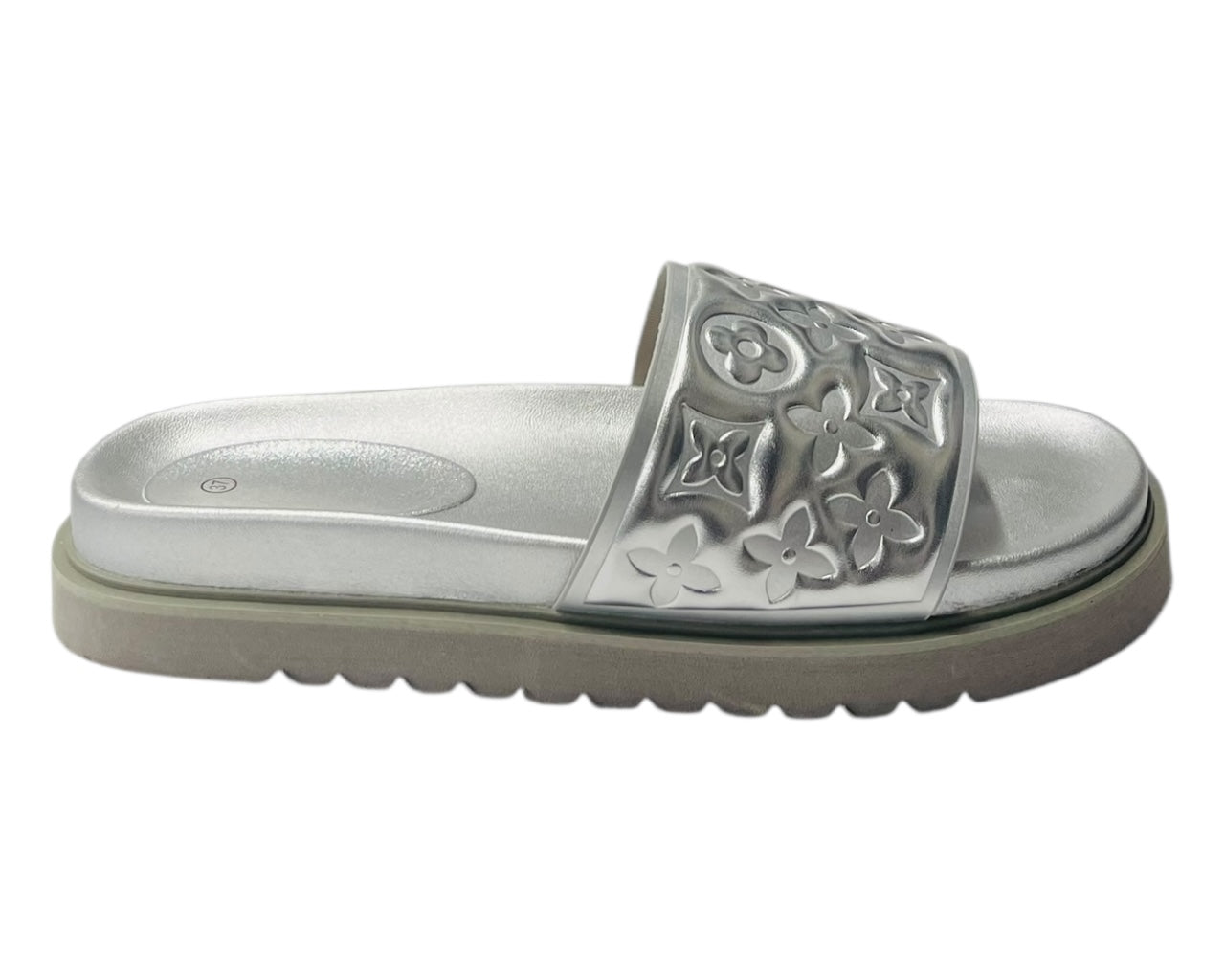 Embossed Front Strap Flat Sliders
