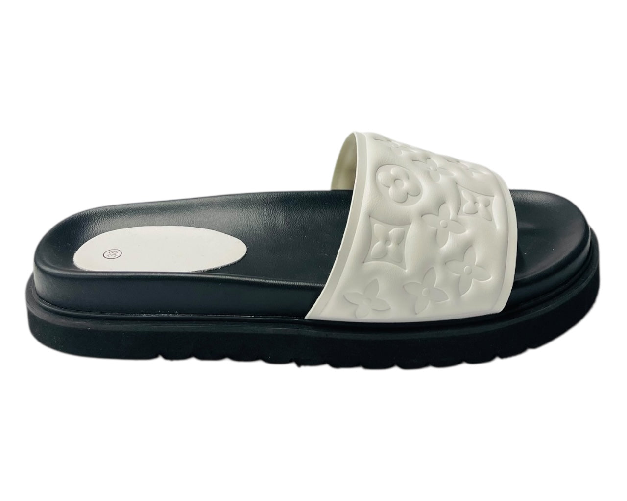 Embossed Front Strap Flat Sliders