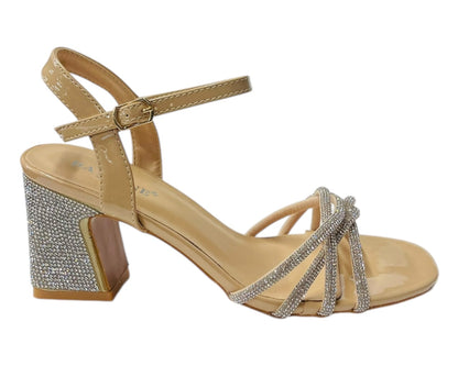 Crossover Diamante Strappy Ankle Strap Shoes