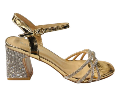 Crossover Diamante Strappy Ankle Strap Shoes