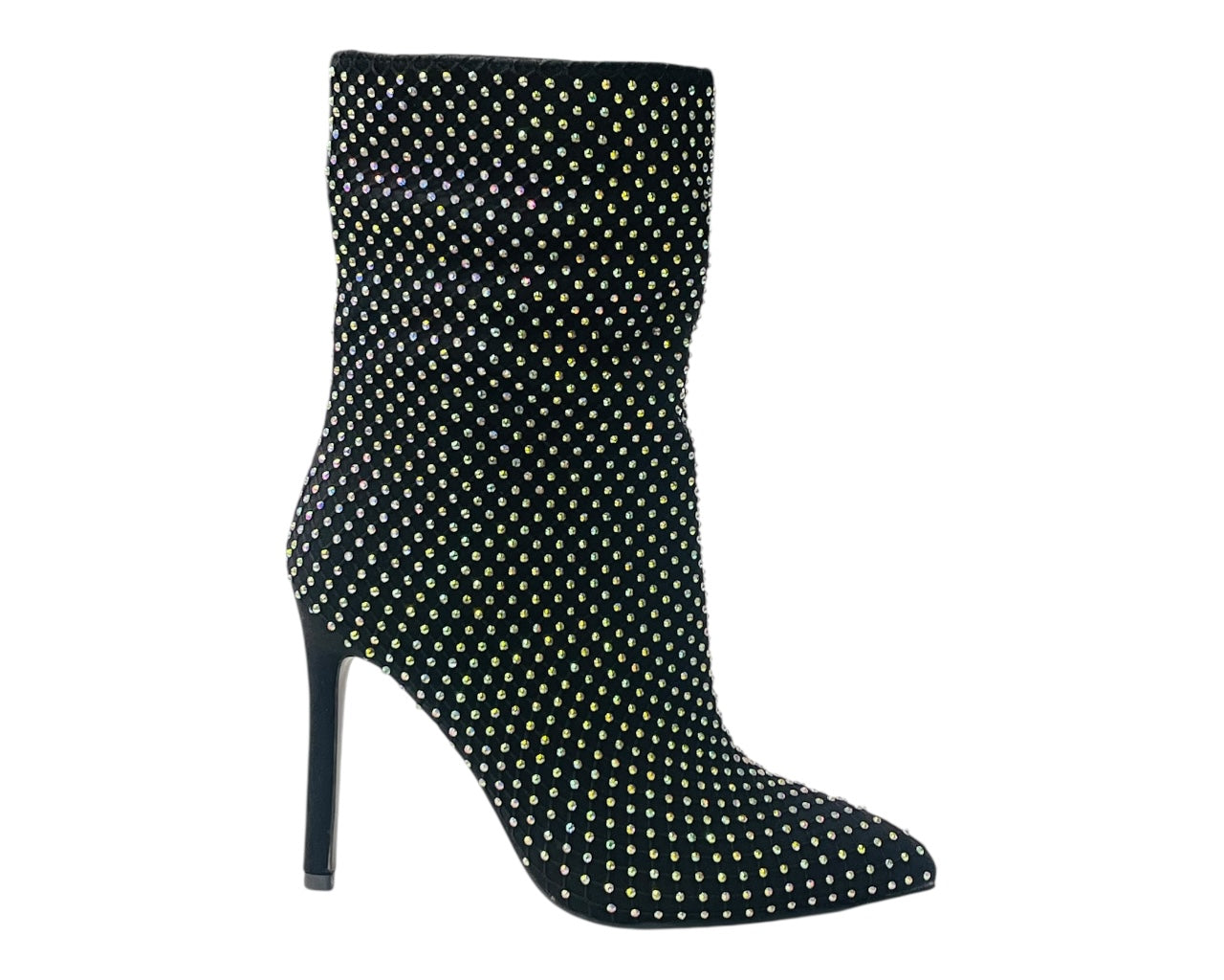 Rhinestone High Stiletto Heel Ankle Boots