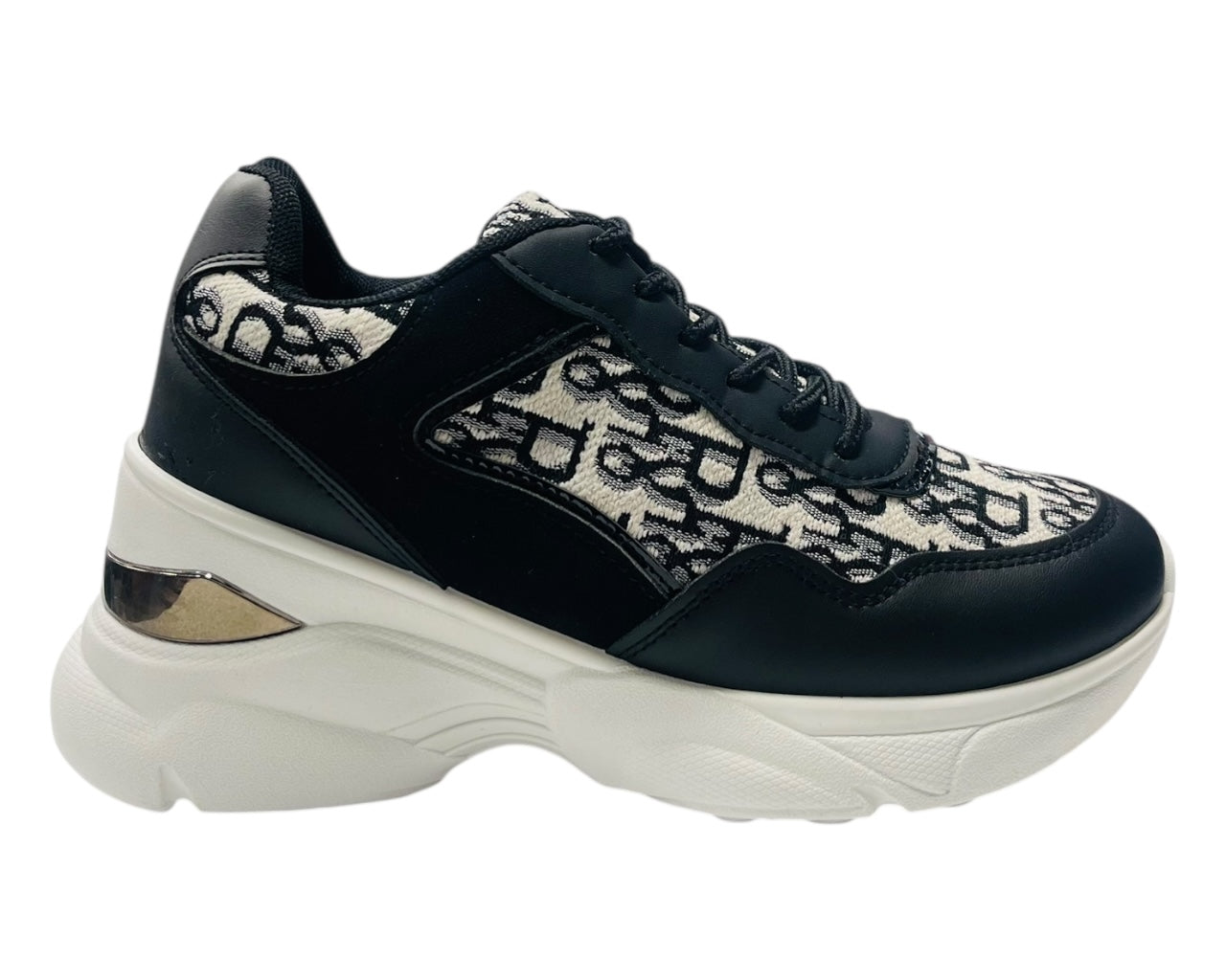 Chunky Sole Lace Up Wedge Trainers