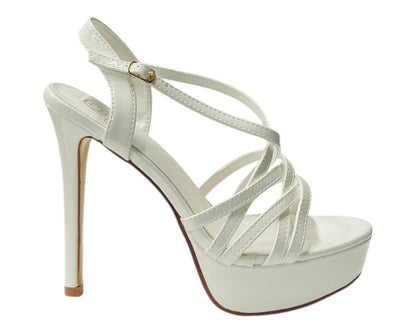 Crossover Ankle Strap Stiletto Heel Platform Shoes