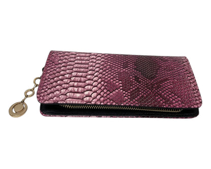 Snake Skin Print Wallet Card Slots Coin Purse