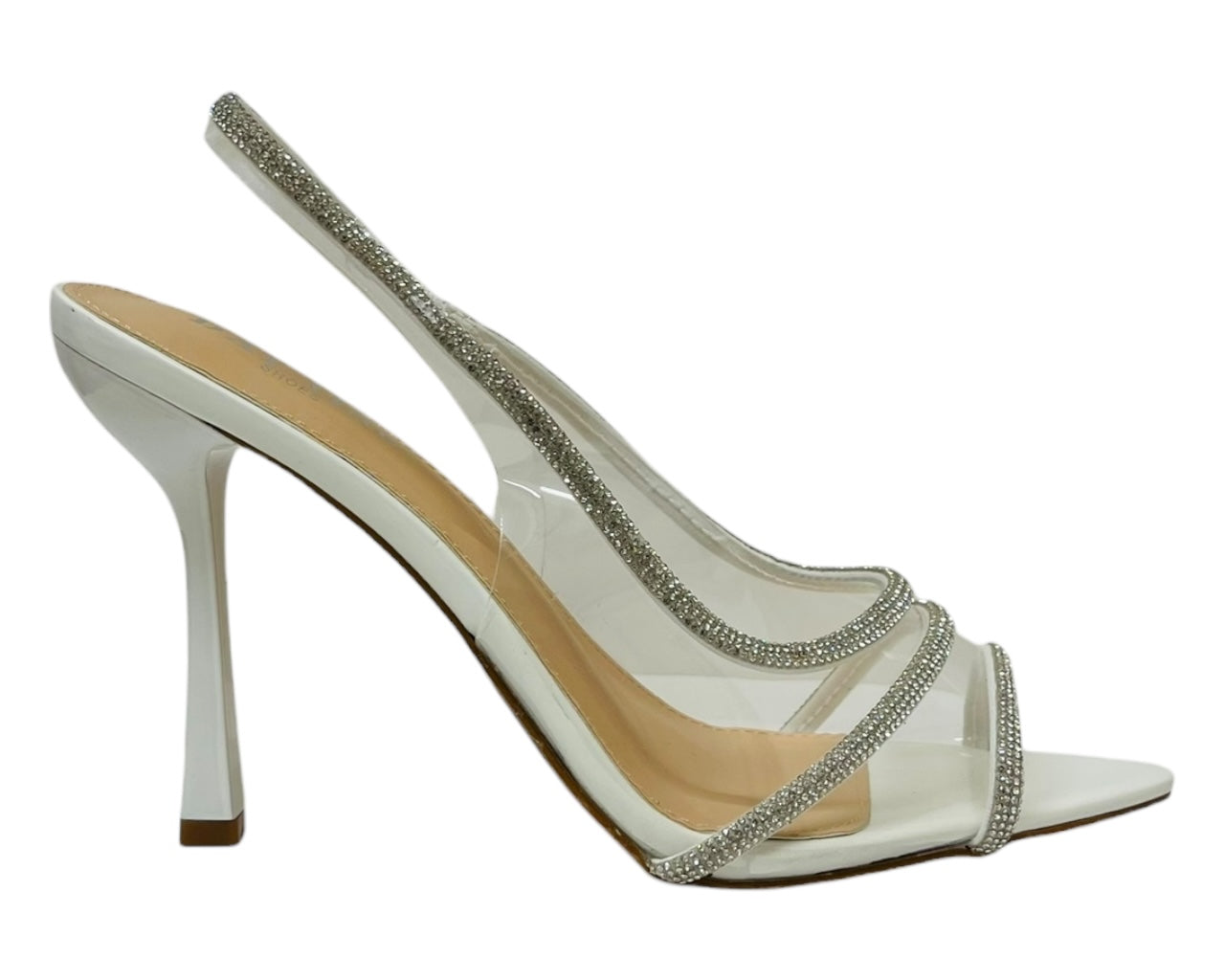 Clear Perspex Diamante Slingback Sandals