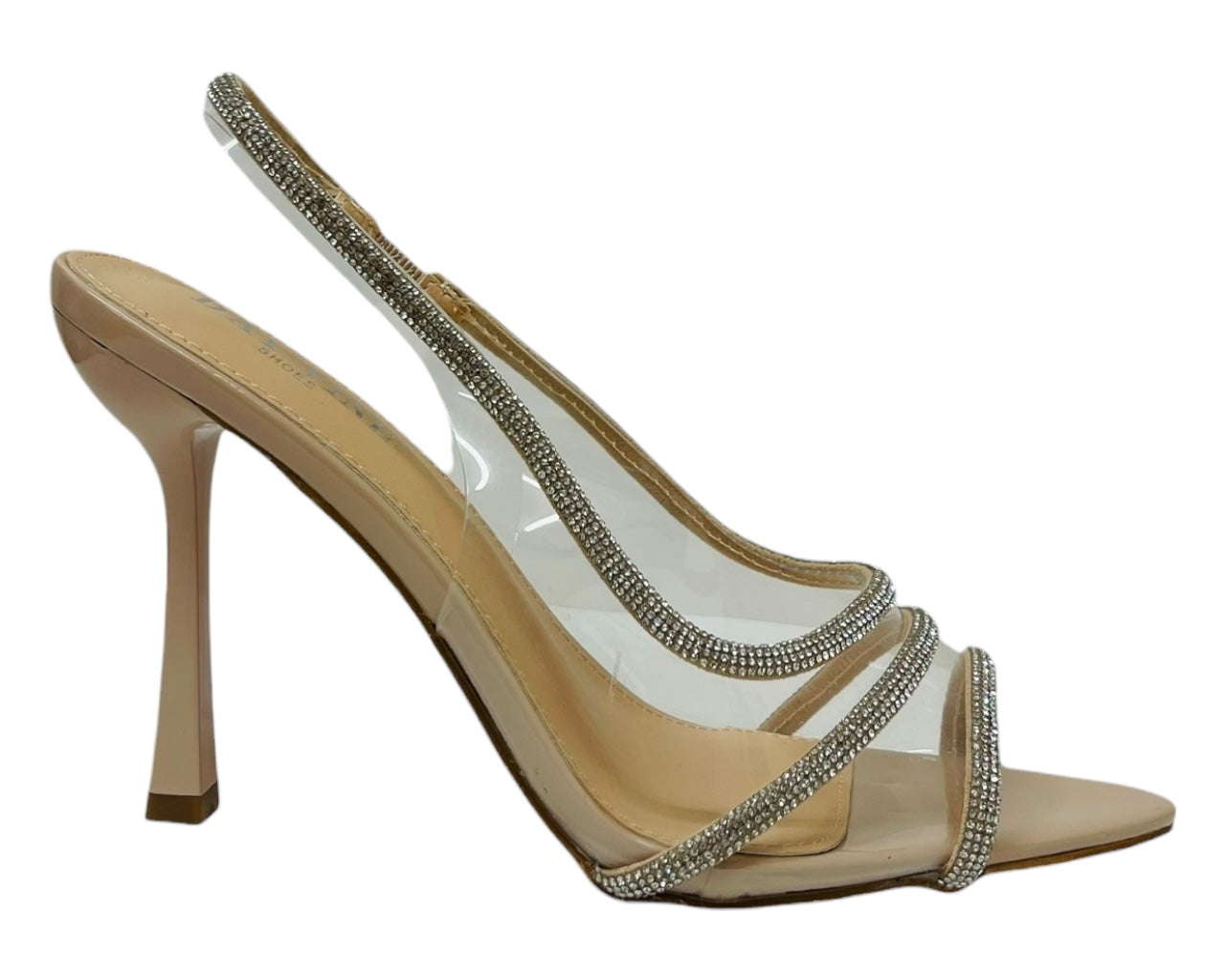 Clear Perspex Diamante Slingback Sandals