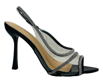 Clear Perspex Diamante Slingback Sandals