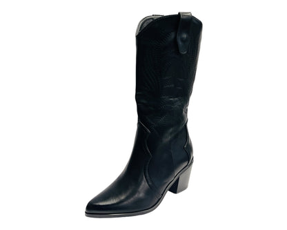 Embroidered 2 In 1 Cowboy Calf Length Boots