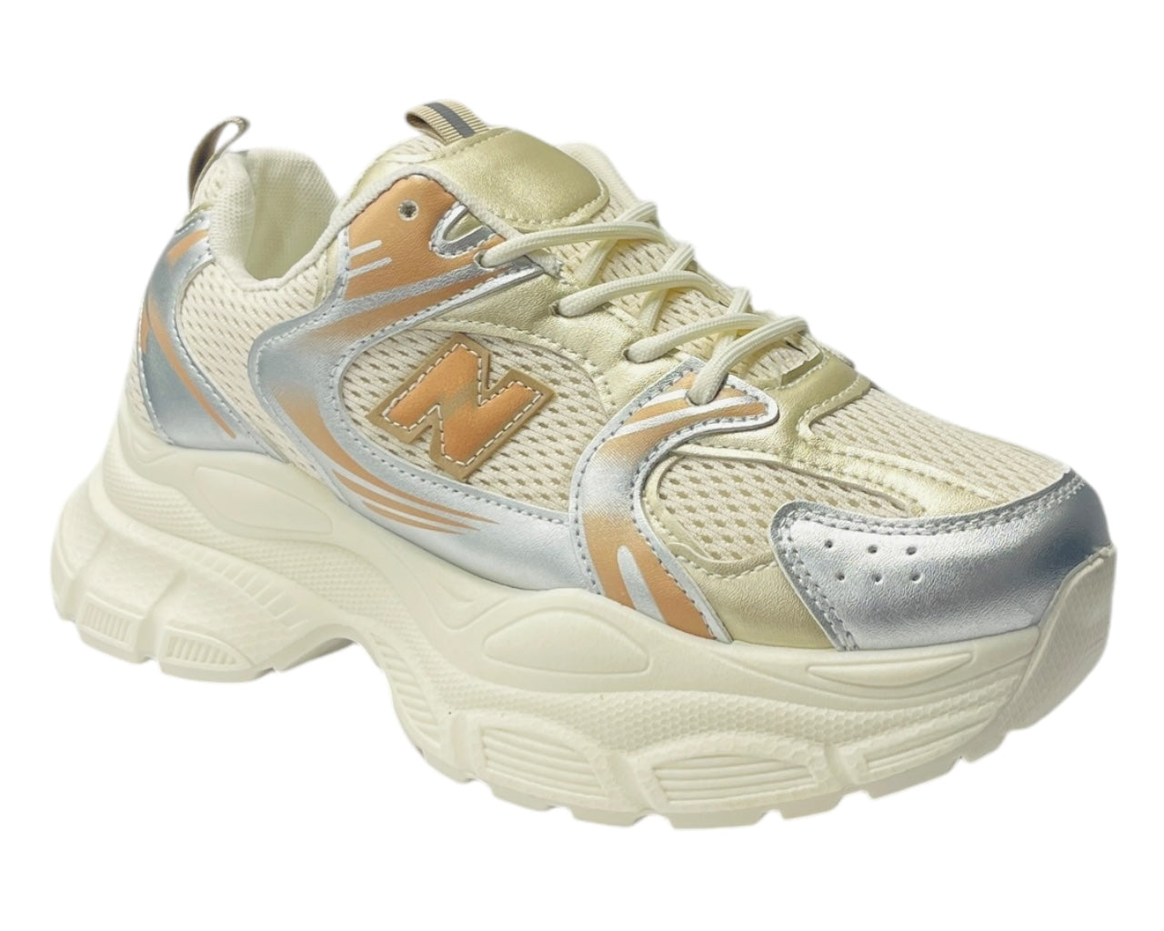 Chunky Sole Mesh Lace Up Trainers