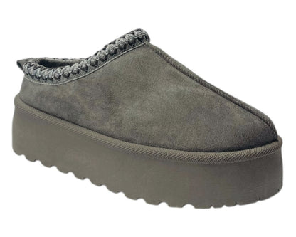 Faux Fur Lined Aztec Platform Shoes