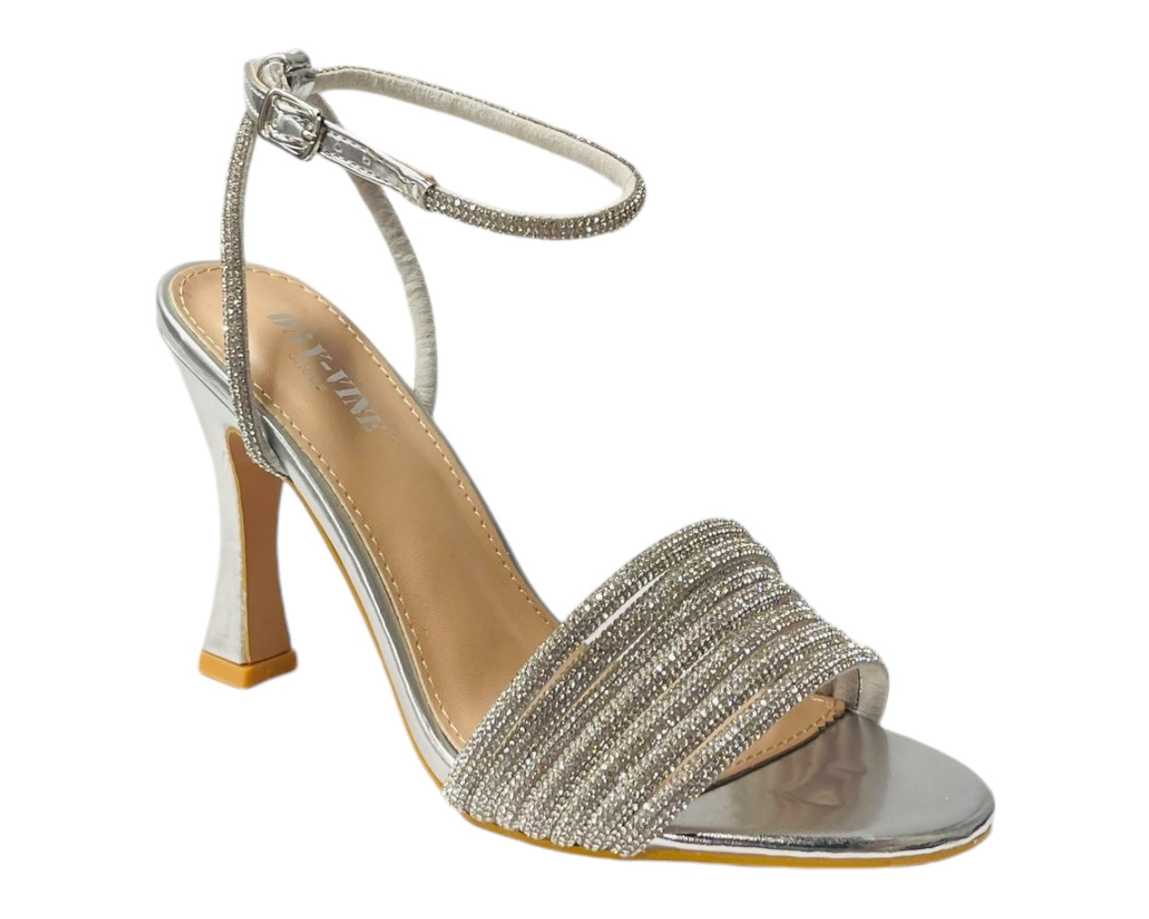 Strappy Rhinestone Spool Heel Shoes