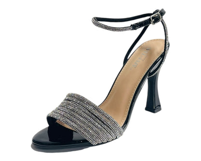Strappy Rhinestone Spool Heel Shoes