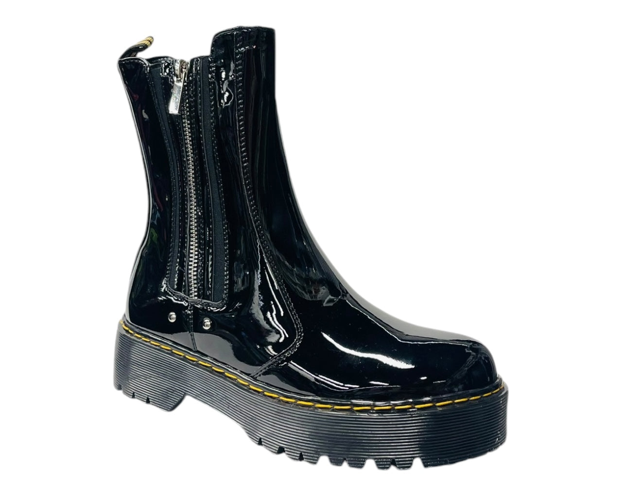Chunky Sole Zip Chelsea Ankle Boots
