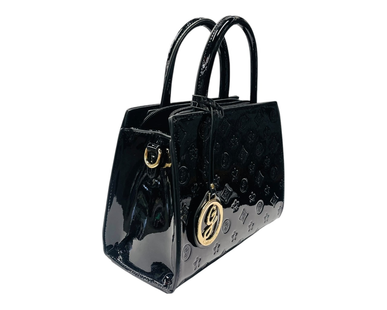 Faux Patent Handbag Tote Bag