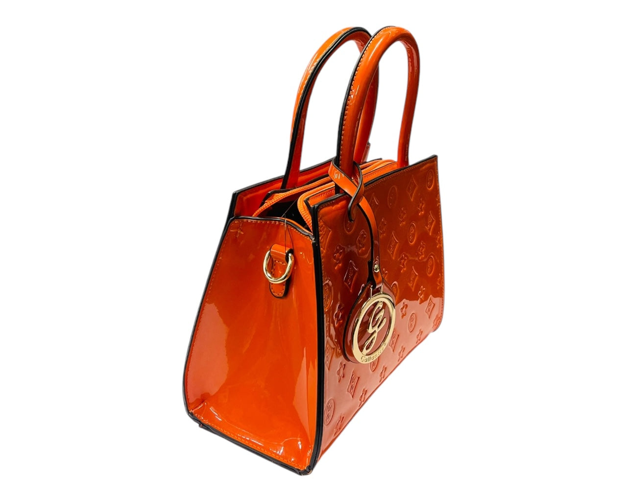Faux Patent Handbag Tote Bag
