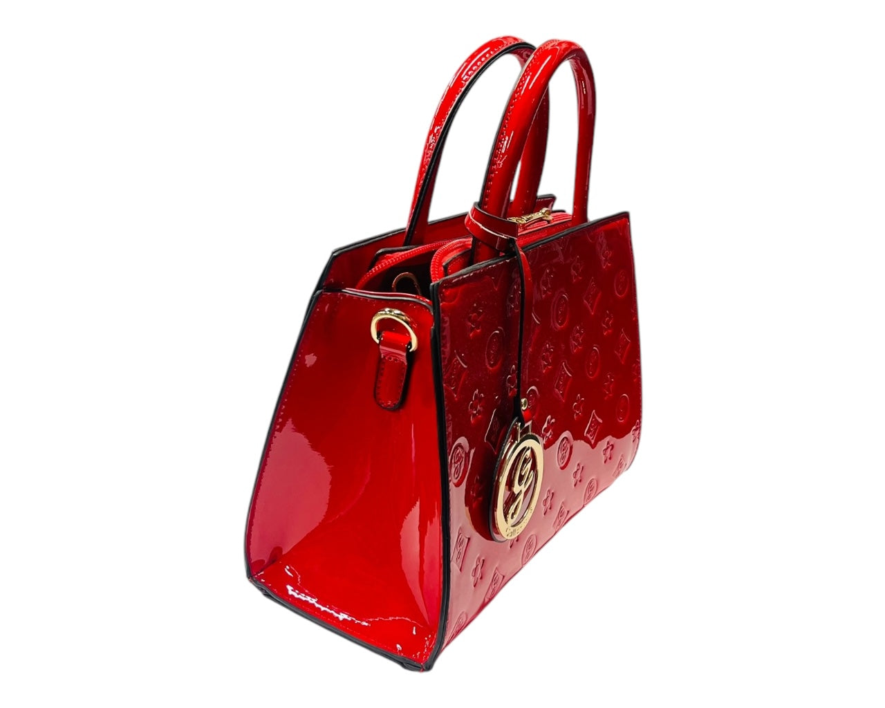 Faux Patent Handbag Tote Bag