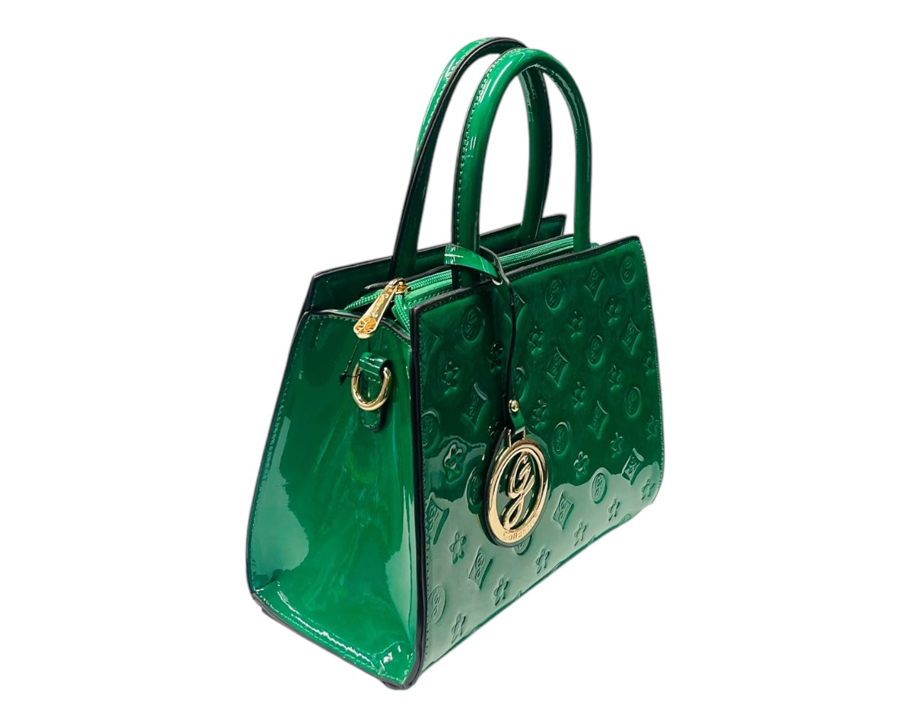 Faux Patent Handbag Tote Bag