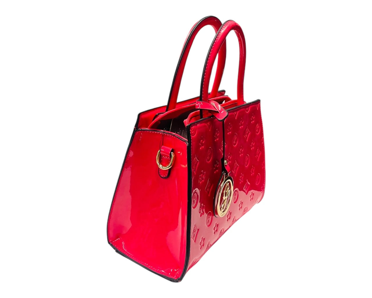 Faux Patent Handbag Tote Bag