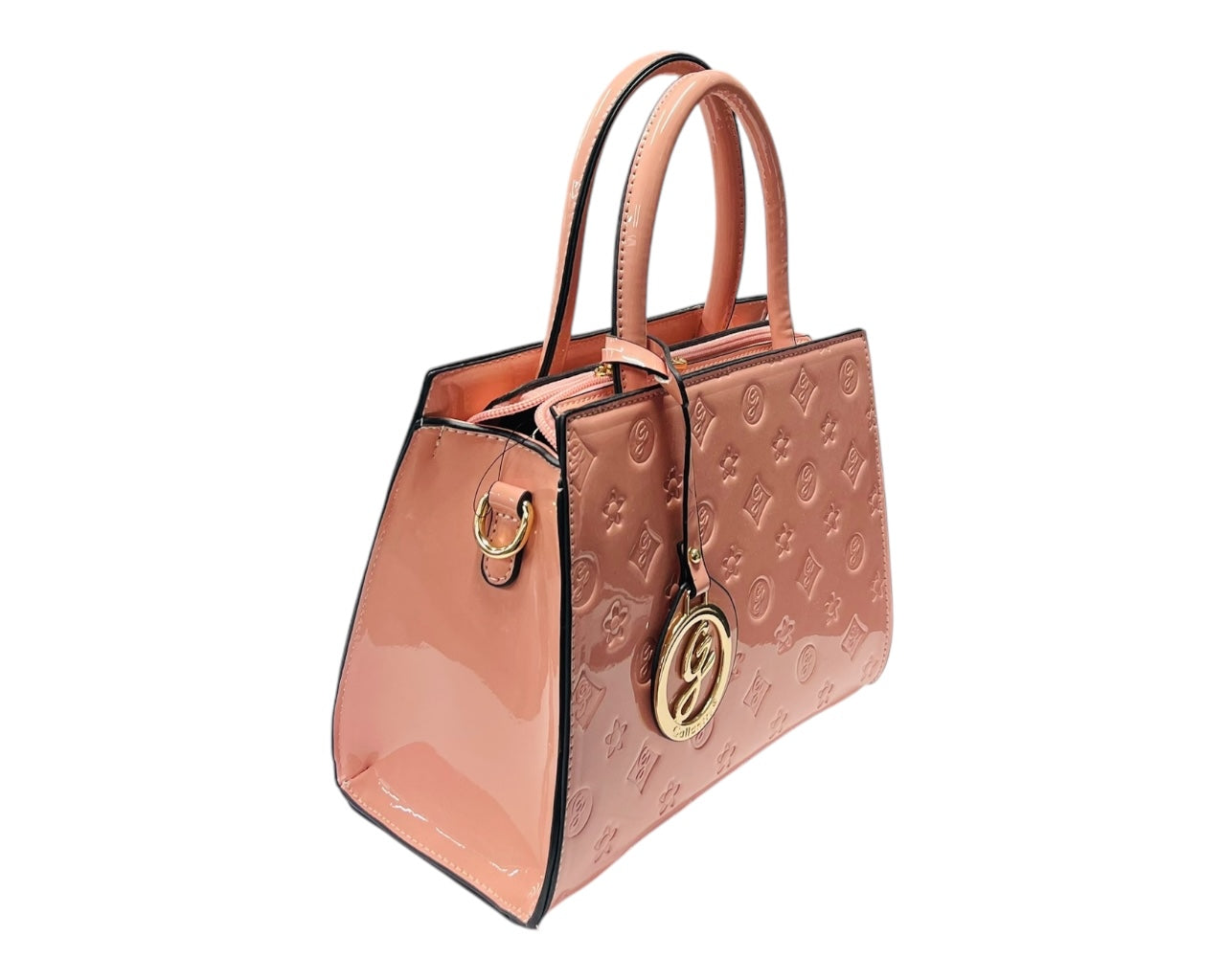 Faux Patent Handbag Tote Bag