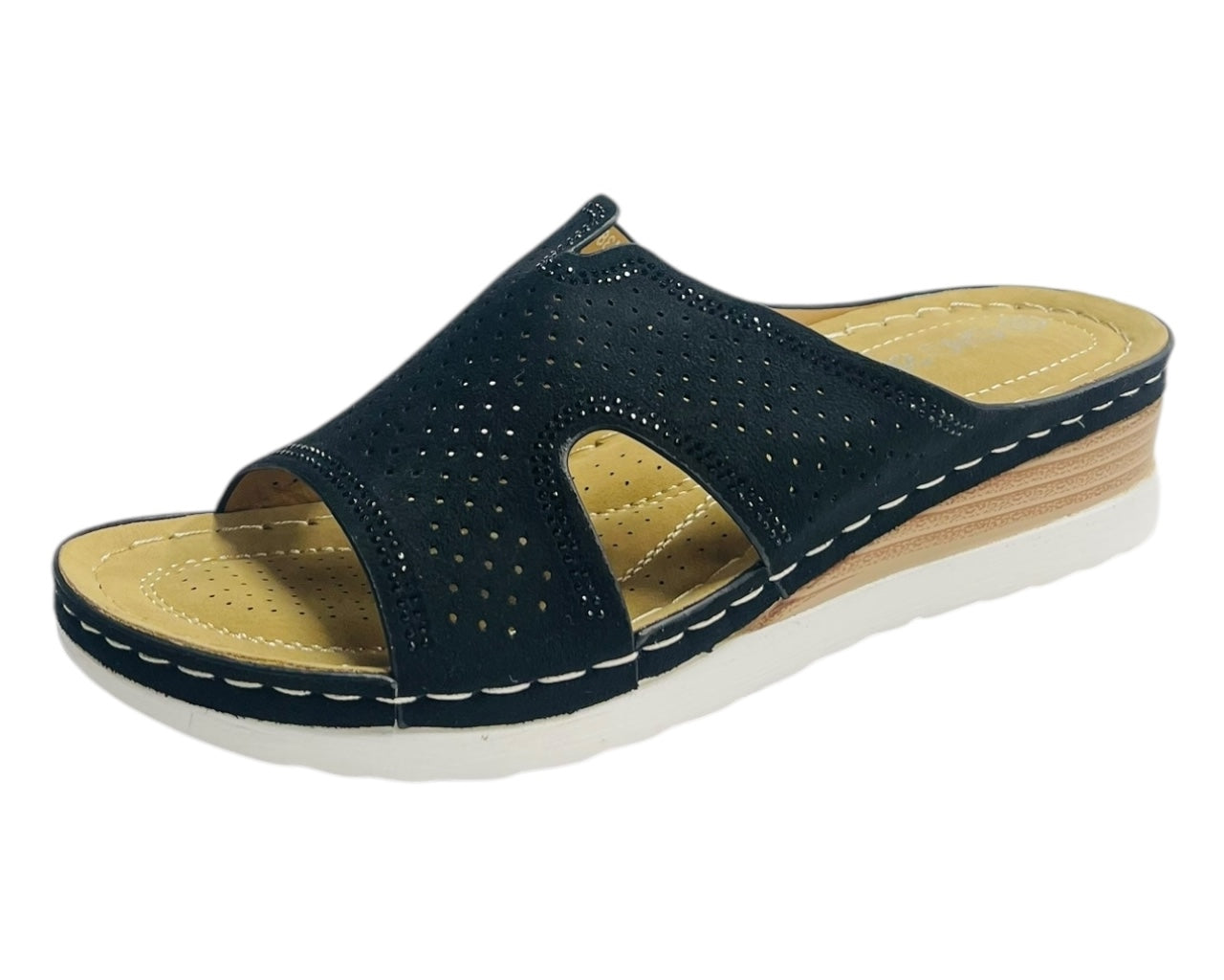 Cross Strap Lightweight Mules Wedge Slider
