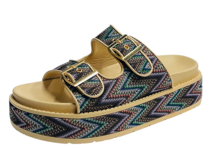 Platform Buckle Strap Sandals